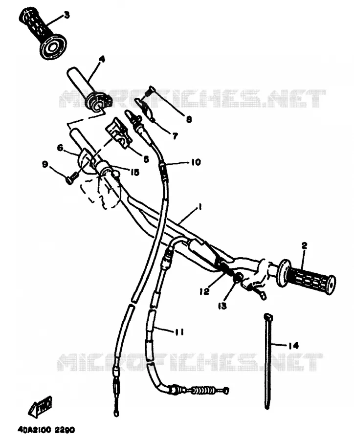 GUIDON ET CABLES Yamaha MOTO 125 1994 YZ  YZ125LC