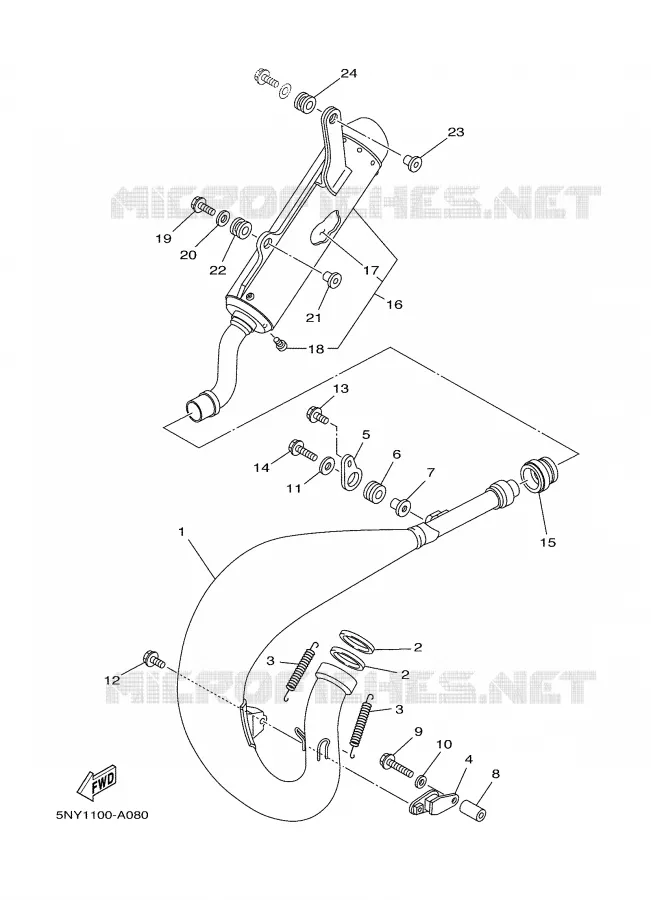 ECHAPPEMENT Yamaha MOTO 125 2003 YZ  YZ125R