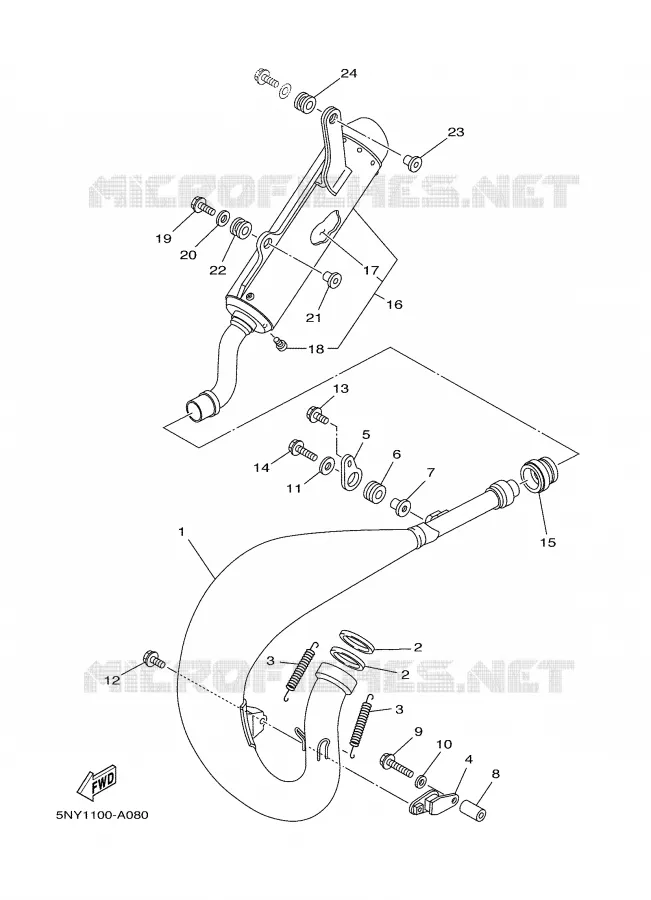 ECHAPPEMENT Yamaha MOTO 125 2004 YZ  YZ125S