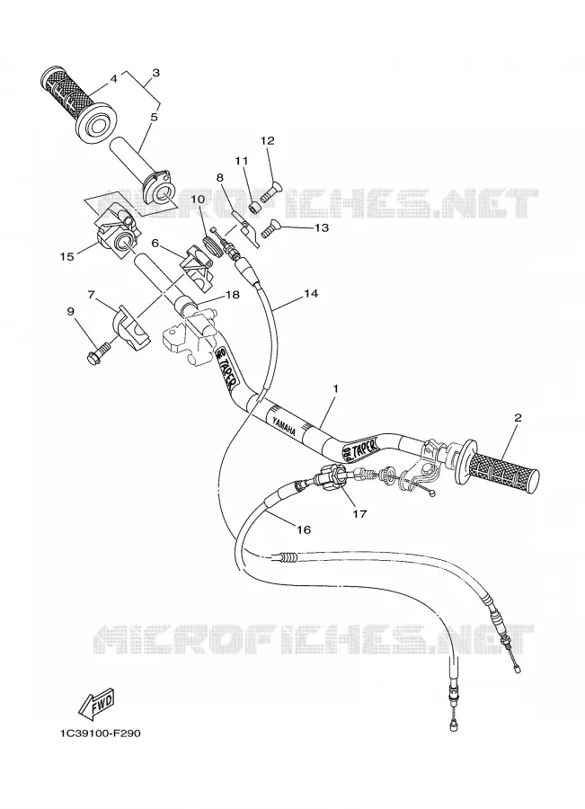 GUIDON ET CABLES Yamaha MOTO 125 2008 YZ  YZ125X