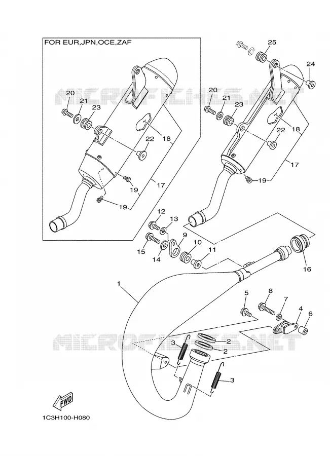 ECHAPPEMENT Yamaha MOTO 125 2009 YZ  YZ125Y