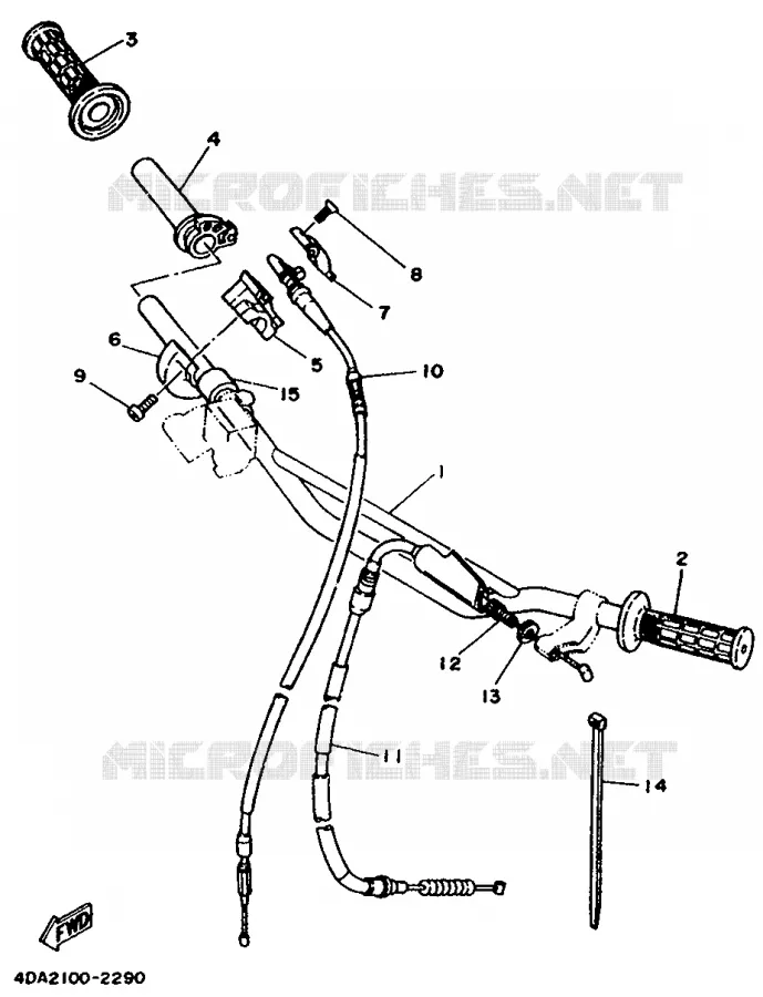 GUIDON ET CABLES Yamaha MOTO 250 1992 YZ  YZ250