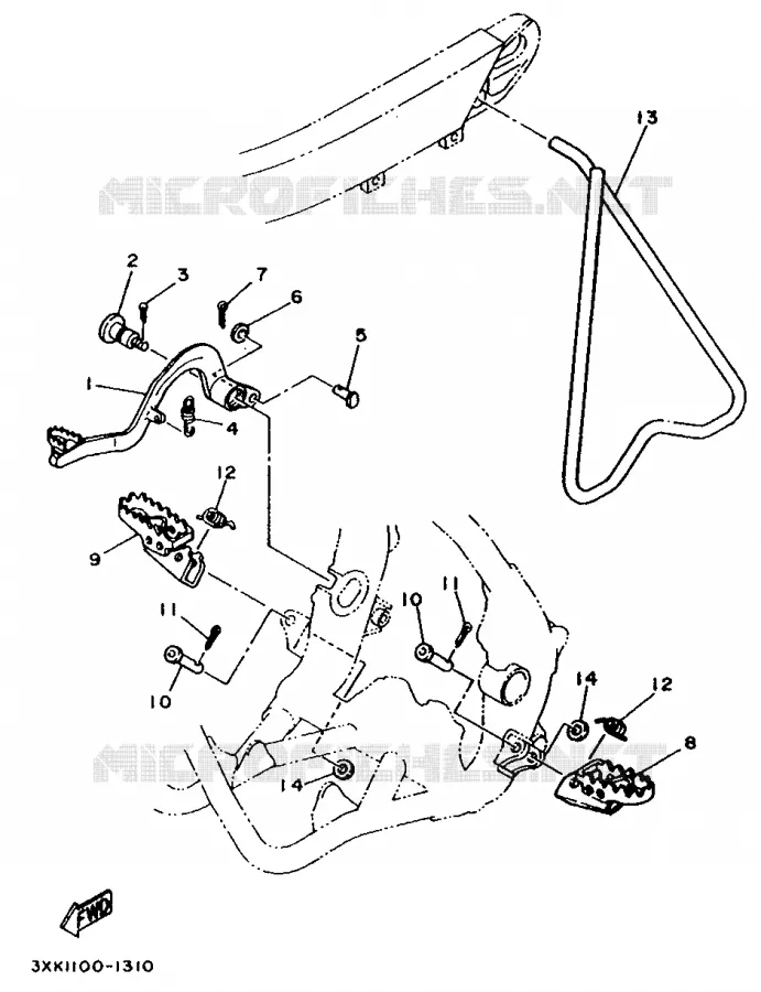 SUPPORT / REPOSE PIEDS Yamaha MOTO 250 1994 YZ  YZ250
