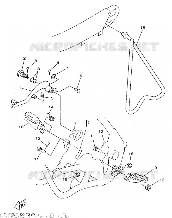 SUPPORT / REPOSE PIEDS Yamaha MOTO 250 1997 YZ  YZ250