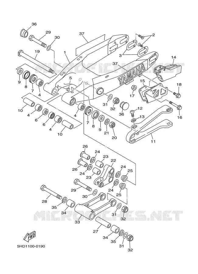 BRAS ARRIERE Yamaha MOTO 250 2000 YZ  YZ250