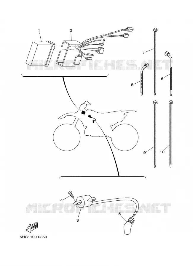 PARTIE ELECTRIQUE 1 Yamaha MOTO 250 2000 YZ  YZ250