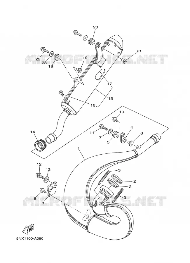 ECHAPPEMENT Yamaha MOTO 250 2003 YZ  YZ250