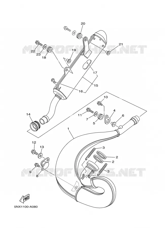 ECHAPPEMENT Yamaha MOTO 250 2003 YZ  YZ250