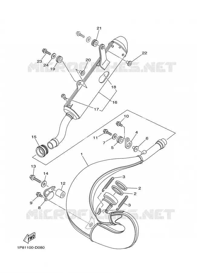 ECHAPPEMENT Yamaha MOTO 250 2005 YZ  YZ250