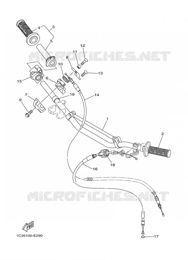GUIDON ET CABLES Yamaha MOTO 250 2006 YZ  YZ250