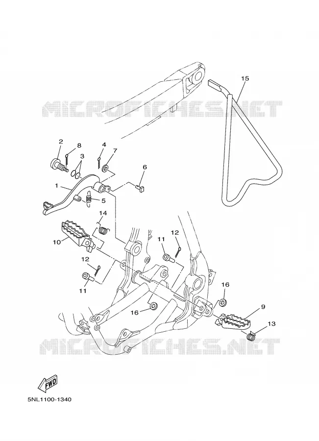 SUPPORT / REPOSE PIEDS Yamaha MOTO 250 2002 YZF  YZ250F