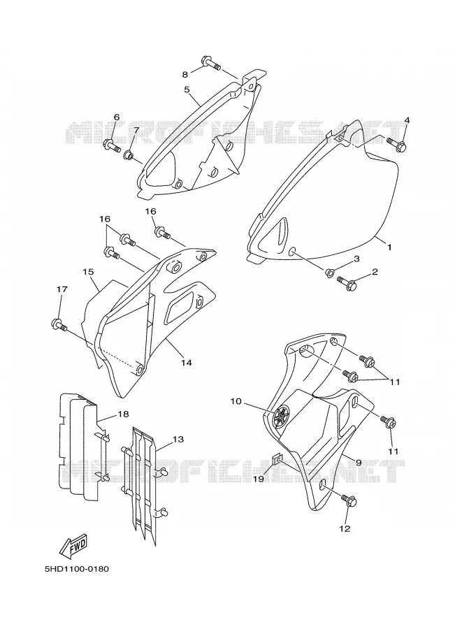 COUVERCLE LATERAL Yamaha MOTO 250 2000 YZ  YZ250M