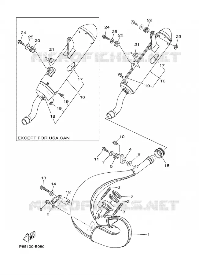 ECHAPPEMENT Yamaha MOTO 250 2007 YZ  YZ250