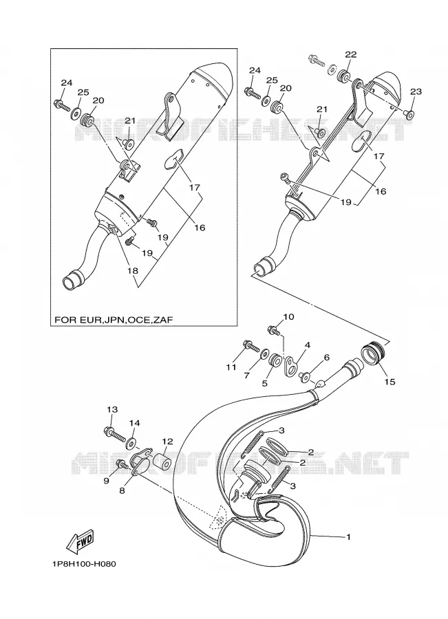 ECHAPPEMENT Yamaha MOTO 250 2009 YZ  YZ250