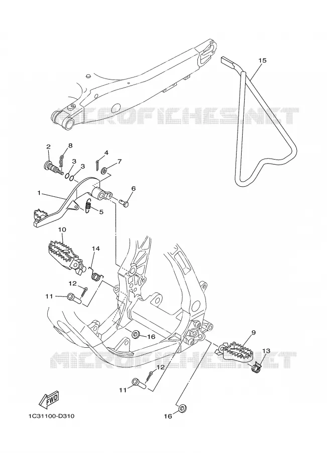 BEQUILLE / REPOSE PIEDS Yamaha MOTO 250 2009 YZ  YZ250