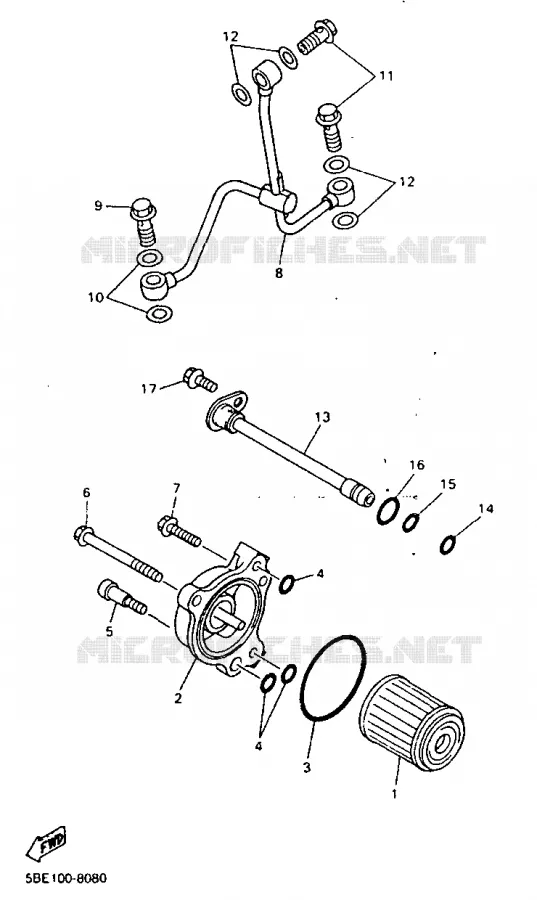 FILTRE A HUILE Yamaha MOTO 400 1998 YZF  YZ400F