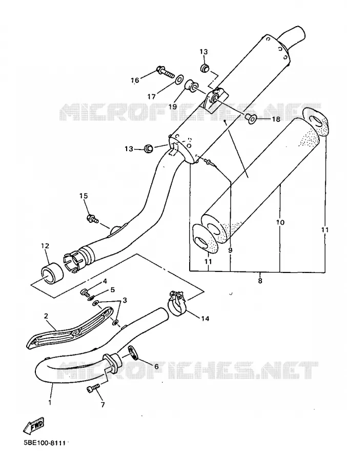 ECHAPPEMENT Yamaha MOTO 400 1998 YZF  YZ400FK