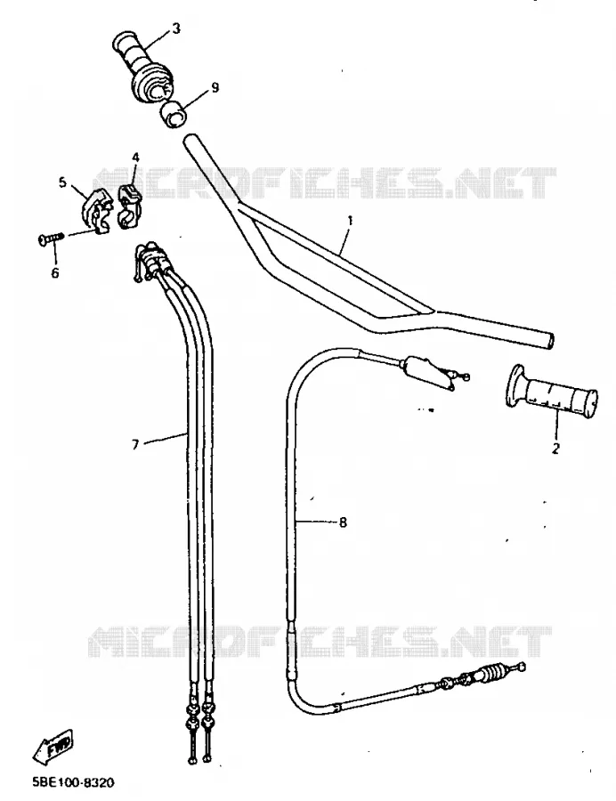 GUIDON ET CABLES Yamaha MOTO 400 1999 YZF  YZ400FL