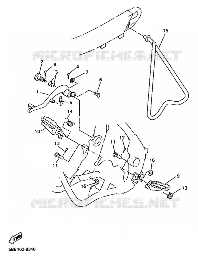 SUPPORT / REPOSE PIEDS Yamaha MOTO 400 1999 YZF  YZ400FL