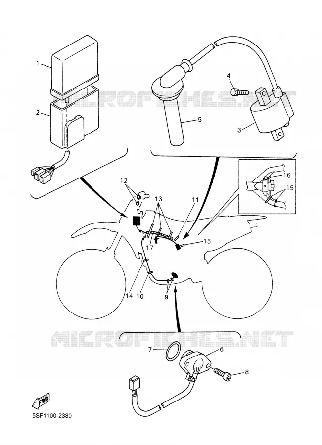 PARTIE ELECTRIQUE 1 Yamaha MOTO 426 2002 YZF  YZ426F