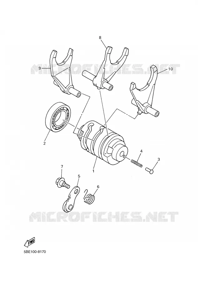 BARILLET DE SELECTION / FOURCHETTES Yamaha MOTO 426 2001 YZF  YZ426FN