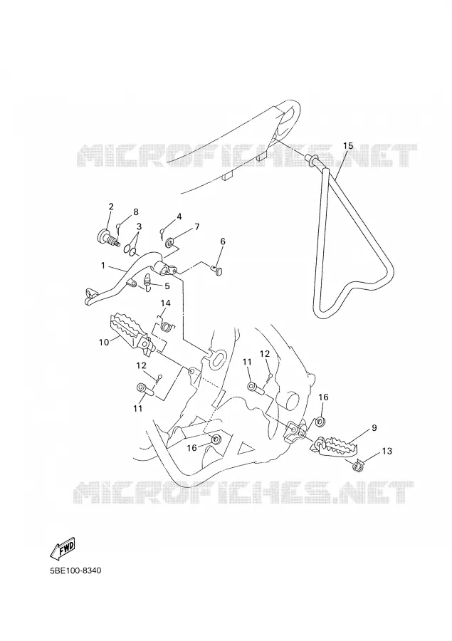 SUPPORT / REPOSE PIEDS Yamaha MOTO 426 2001 YZF  YZ426FN