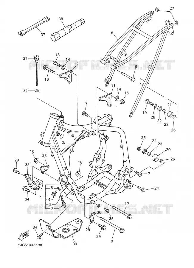 CADRE Yamaha MOTO 426 2001 YZF  YZ426FN