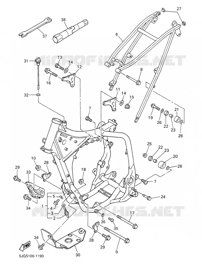 CADRE Yamaha MOTO 426 2001 YZF  YZ426FN