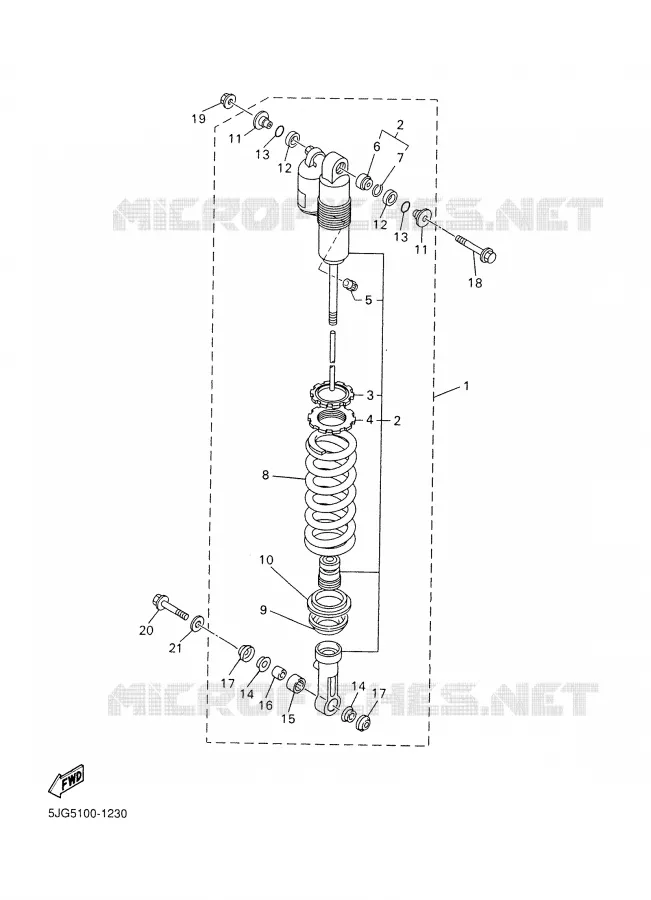 AMORTISSEUR ARRIERE Yamaha MOTO 426 2001 YZF  YZ426FN