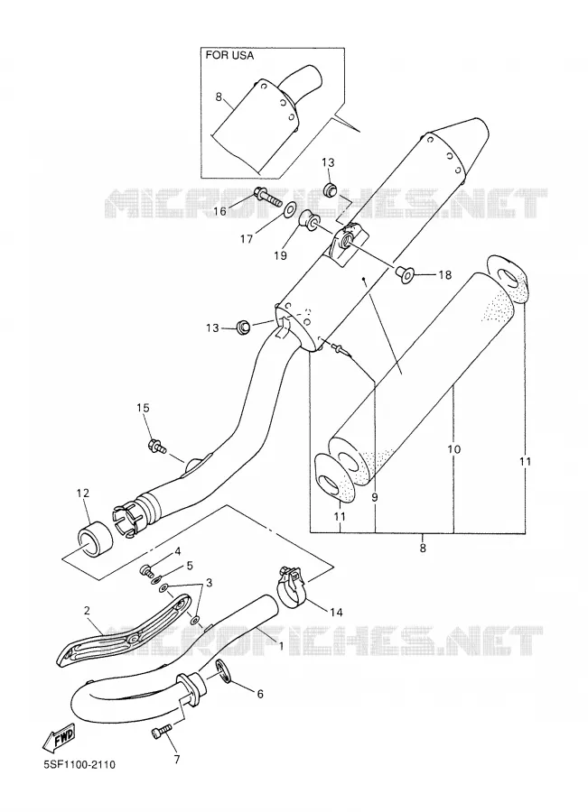 ECHAPPEMENT Yamaha MOTO 426 2002 YZF  YZ426FP