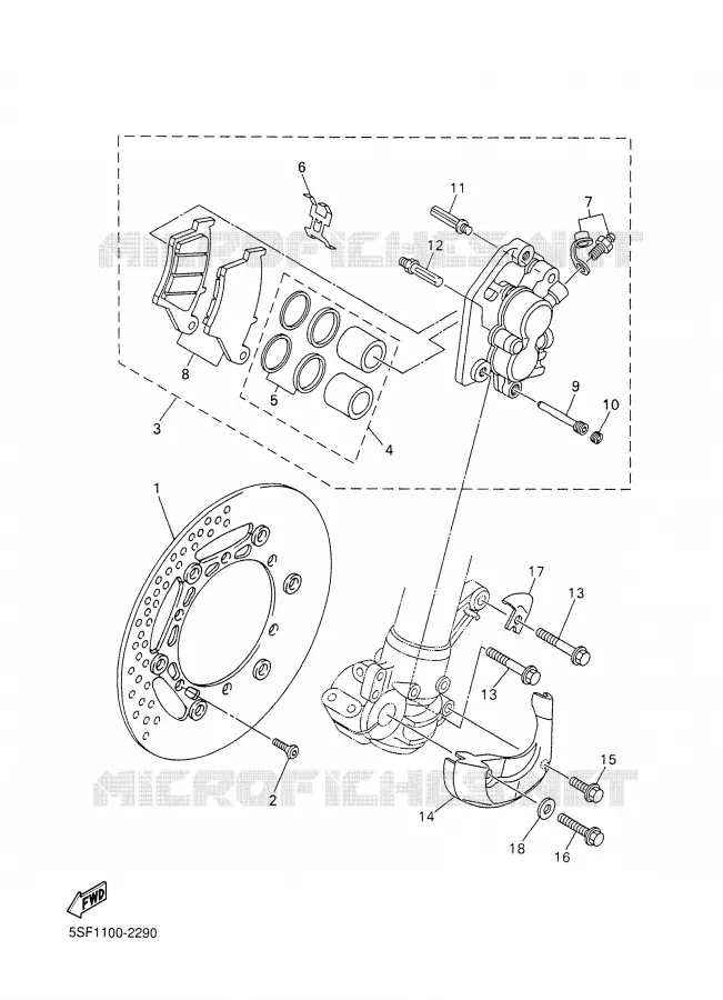 ETRIER DE FREIN AVANT Yamaha MOTO 426 2002 YZF  YZ426FP