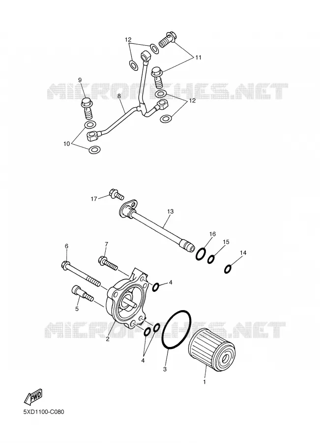 FILTRE A HUILE Yamaha MOTO 450 2004 YZF  YZ450F
