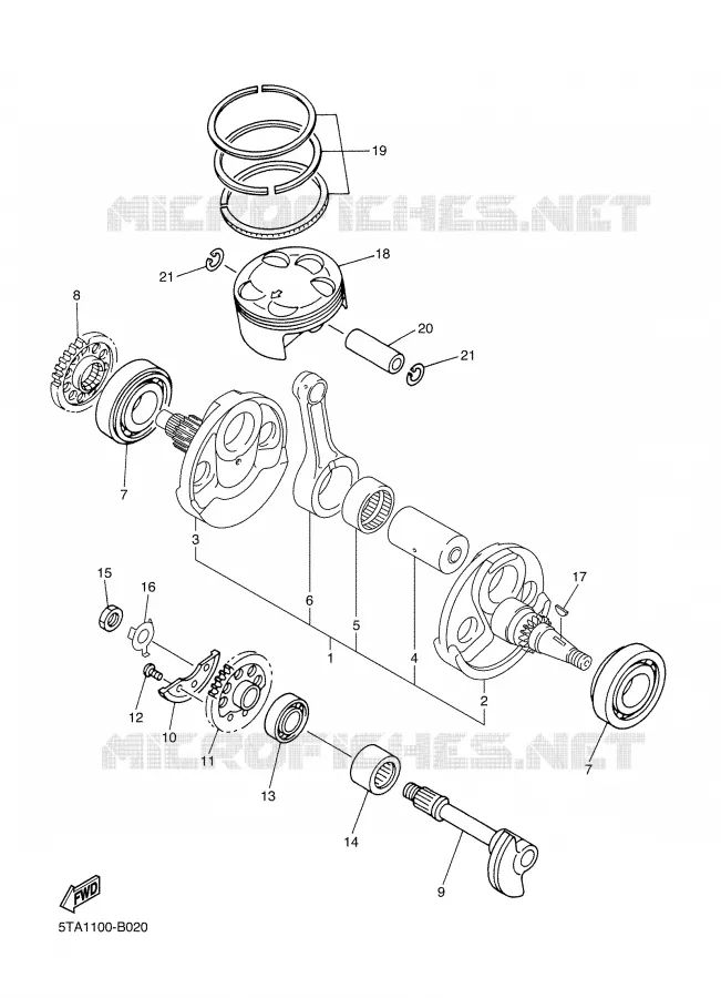 VILEBREQUIN / PISTON Yamaha MOTO 450 2004 YZF  YZ450F