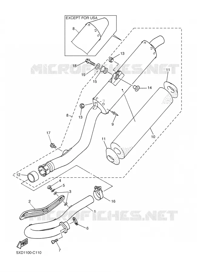 ECHAPPEMENT Yamaha MOTO 450 2004 YZF  YZ450F
