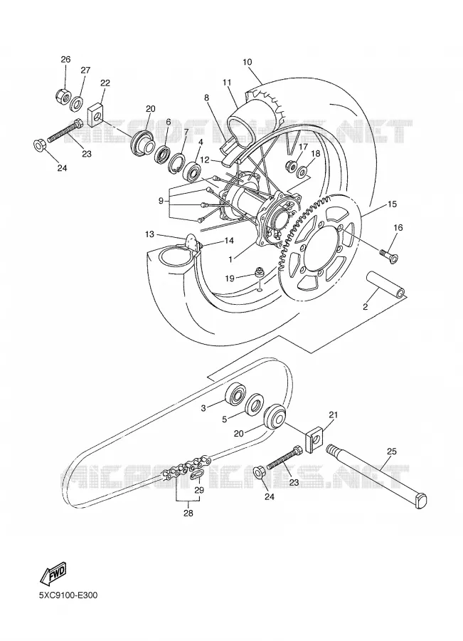 ROUE ARRIERE Yamaha MOTO 450 2006 YZF  YZ450F