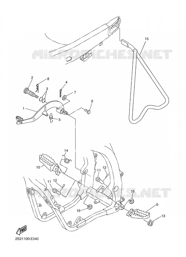 BEQUILLE / REPOSE PIEDS Yamaha MOTO 450 2007 YZF  YZ450F