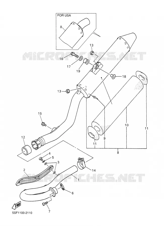 ECHAPPEMENT Yamaha MOTO 450 2003 YZF  YZ450FR