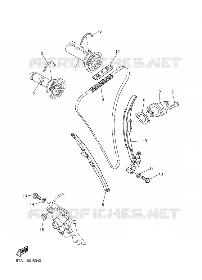 ARBRE A CAMES / CHAINE DE DISTRIBUTION Yamaha MOTO 450 2004 YZF  YZ450FS