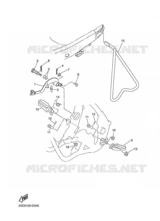 BEQUILLE / REPOSE PIEDS Yamaha MOTO 450 2005 YZF  YZ450FT