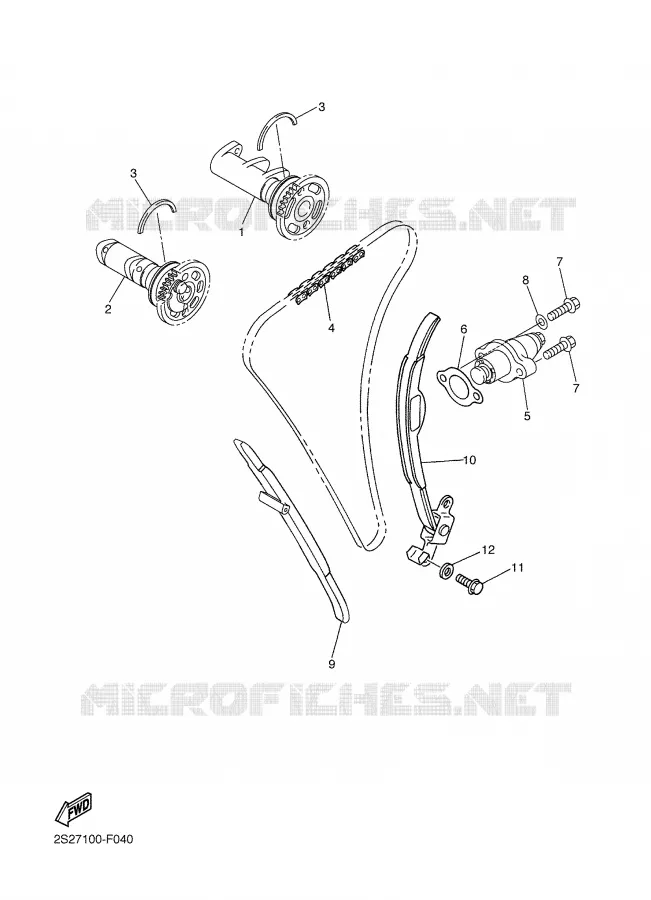 ARBRE A CAMES / CHAINE DE DISTRIBUTION Yamaha MOTO 450 2008 YZF  YZ450FX