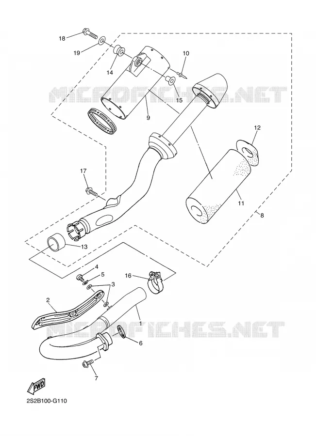 ECHAPPEMENT Yamaha MOTO 450 2008 YZF  YZ450FX