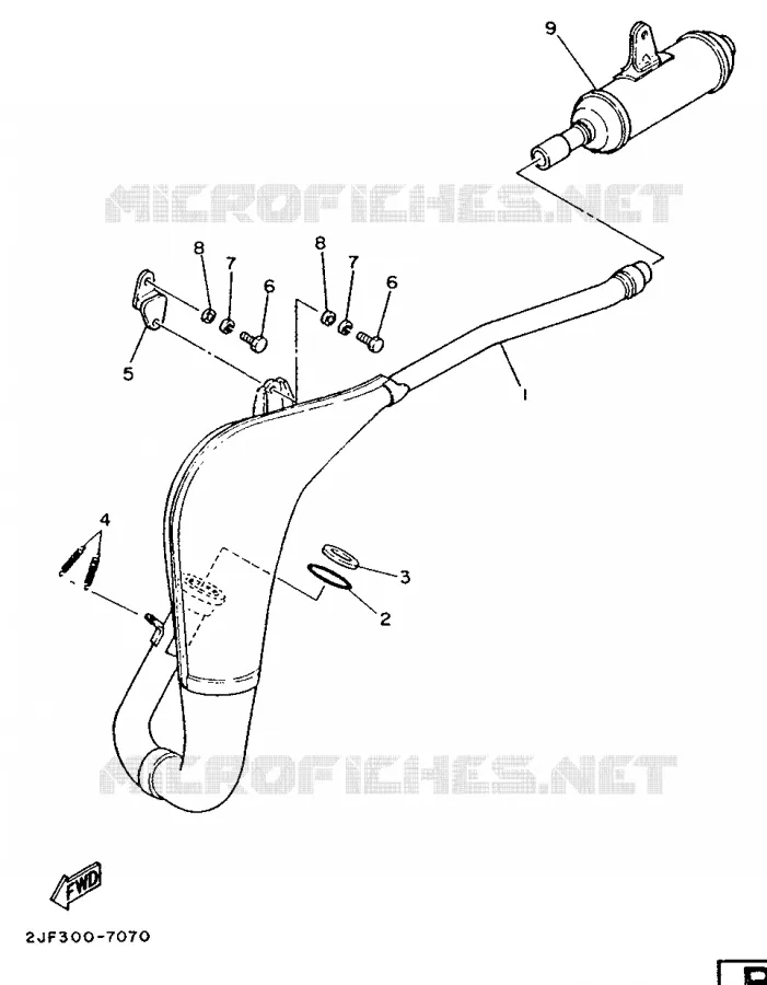 ECHAPPEMENT Yamaha MOTO 80 1987 YZ  YZ80
