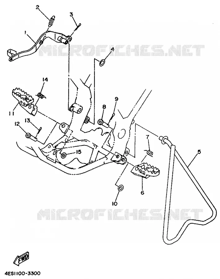SUPPORT / REPOSE PIEDS Yamaha MOTO 80 1994 YZ  YZ80