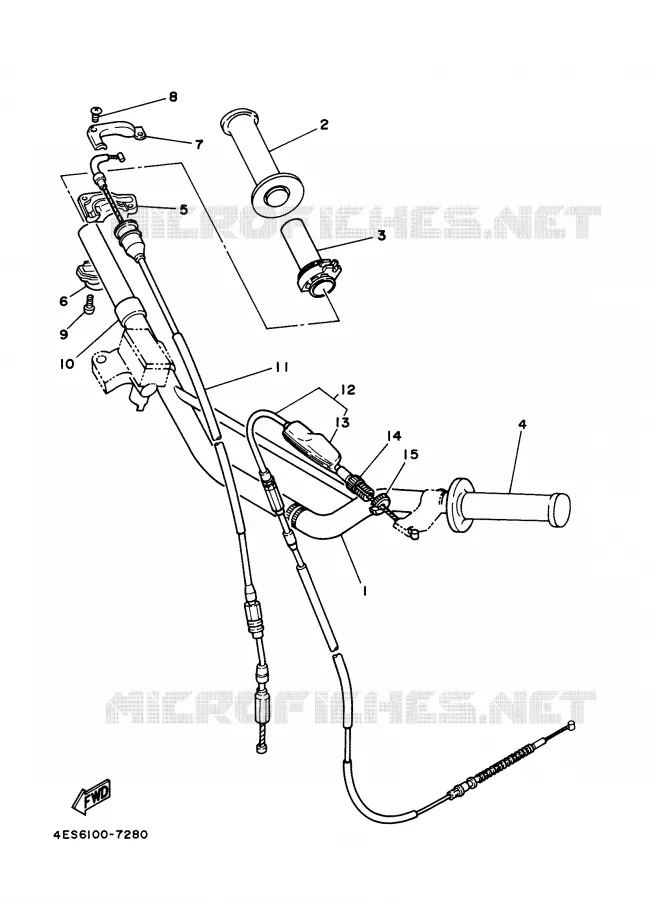GUIDON ET CABLES Yamaha MOTO 80 2001 YZ  YZ80