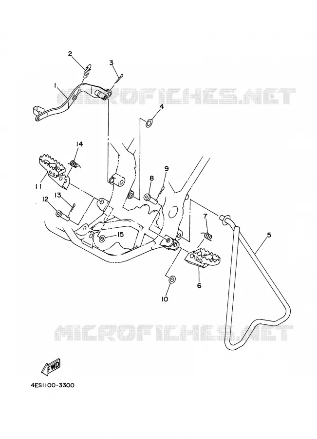 SUPPORT / REPOSE PIEDS Yamaha MOTO 80 2001 YZ  YZ80