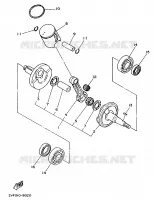 VILEBREQUIN / PISTON pour Yamaha YZ80A de 1990