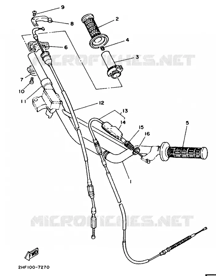 GUIDON ET CABLES Yamaha MOTO 80 1990 YZ  YZ80A