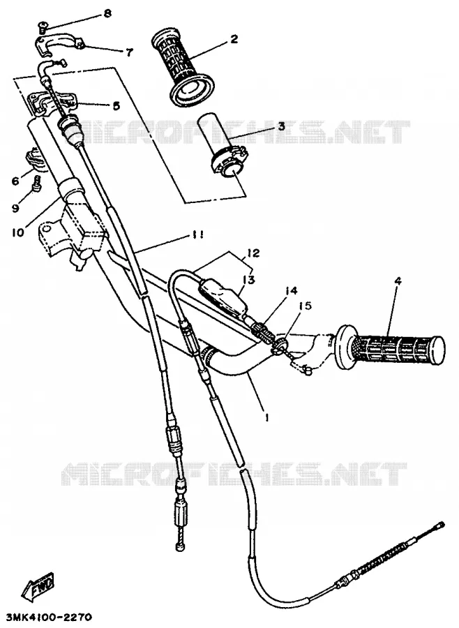 GUIDON ET CABLES Yamaha MOTO 80 1995 YZ  YZ80G