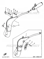 ECHAPPEMENT pour Yamaha YZ80LC de 1992