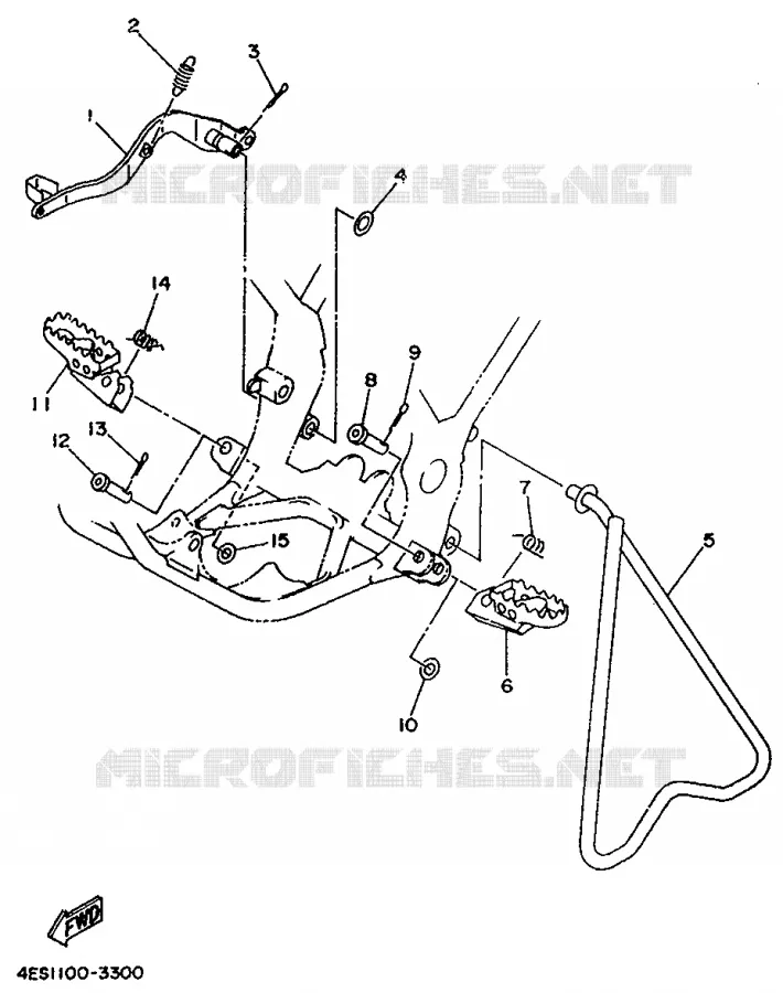 SUPPORT / REPOSE PIEDS Yamaha MOTO 80 1994 YZ  YZ80LC
